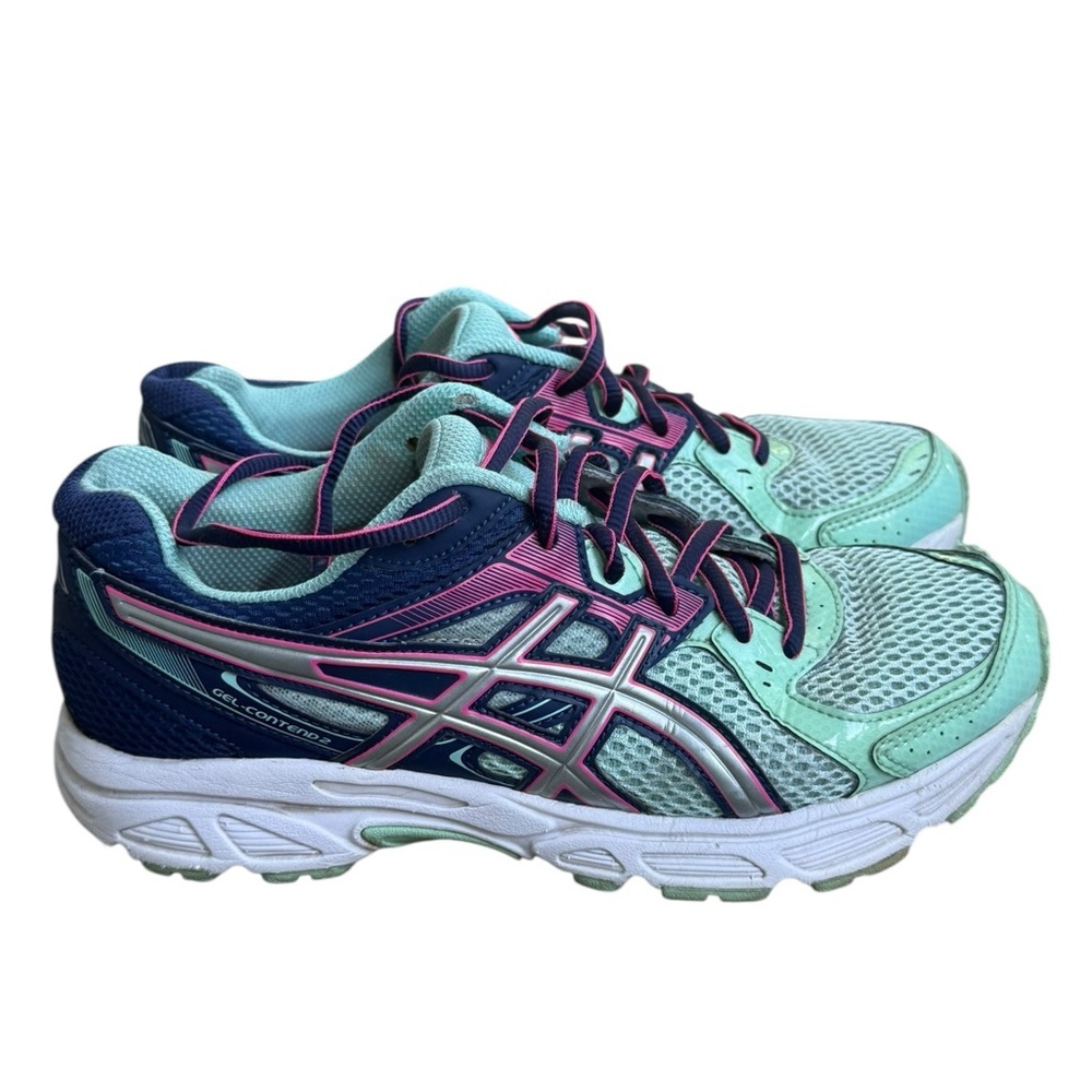 Donated to Philippines—-ASICS Green and Pink Athletic Shoes with Mesh Upper - Picture 8 of 16